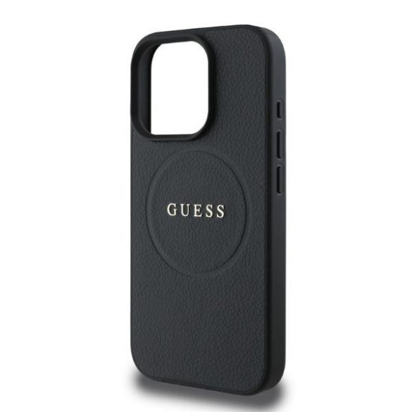 Guess GUHMP16LPGHSMMK Grained Ring MagSafe keménytok iPhone 16 Pro - fekete