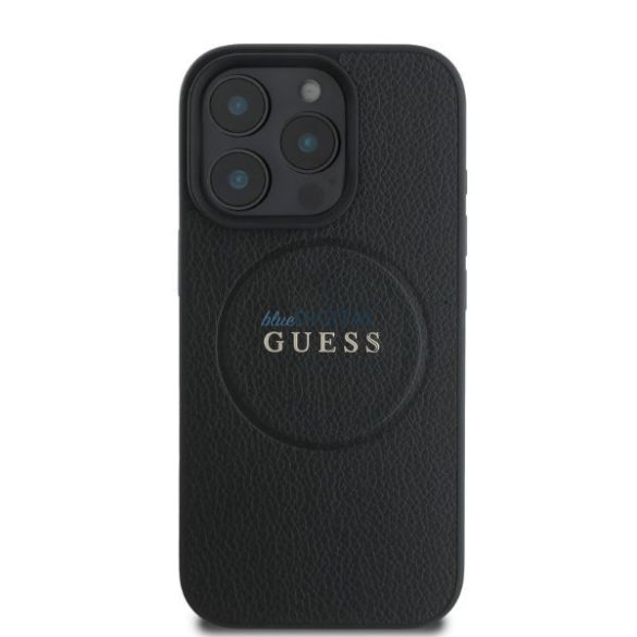 Guess GUHMP16LPGHSMMK Grained Ring MagSafe keménytok iPhone 16 Pro - fekete