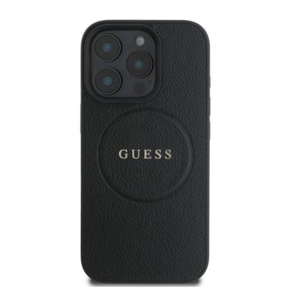 Guess GUHMP16XPGHSMMK Grained Ring MagSafe keménytok iPhone 16 Pro Max - fekete