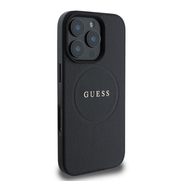 Guess GUHMP16XPGHSMMK Grained Ring MagSafe keménytok iPhone 16 Pro Max - fekete