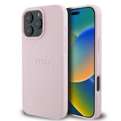   Guess GUHMP15XPGHSMMP Grained Ring MagSafe keménytok iPhone 15 Pro Max - rózsaszín