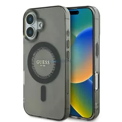   Guess GUHMP16SPFTDTEK IML Rhinestones MagSafe keménytok iPhone 16 - fekete