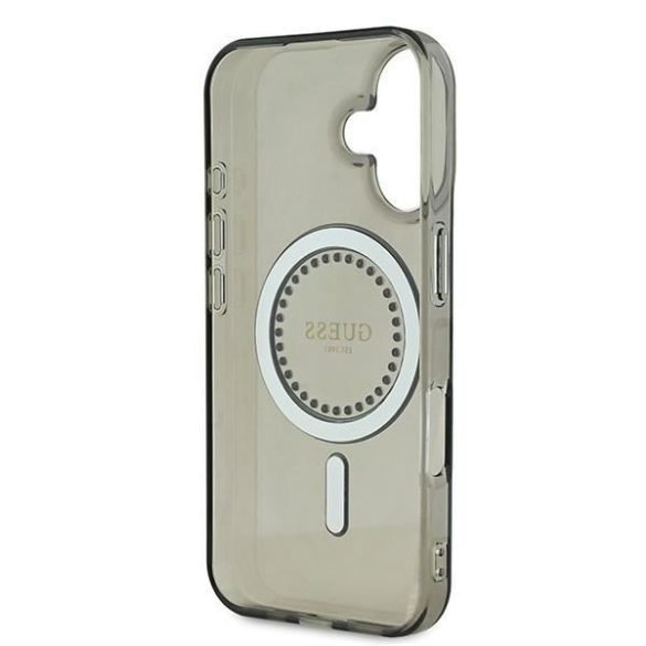 Guess GUHMP16SPFTDTEK IML Rhinestones MagSafe keménytok iPhone 16 - fekete