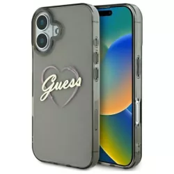   Guess GUHCP16MHCHGSPK IML Heart keménytok iPhone 16 Plus - fekete