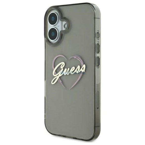 Guess GUHCP16MHCHGSPK IML Heart keménytok iPhone 16 Plus - fekete