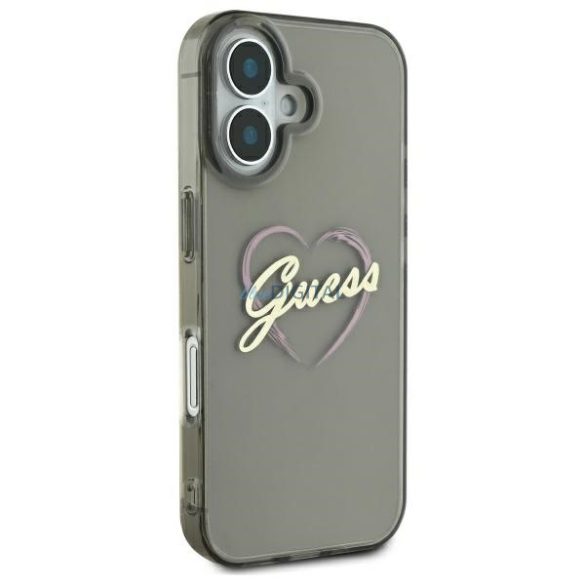 Guess GUHCP16MHCHGSPK IML Heart keménytok iPhone 16 Plus - fekete