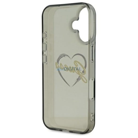 Guess GUHCP16MHCHGSPK IML Heart keménytok iPhone 16 Plus - fekete