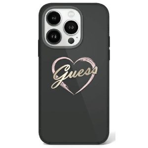 Guess GUHCP16LHCHGSPK IML Heart keménytok iPhone 16 Pro - fekete