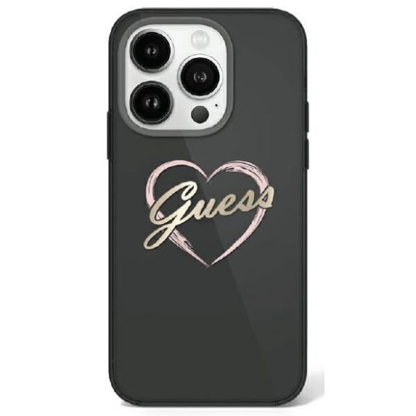 Guess GUHCP16XHCHGSPK IML Heart keménytok iPhone 16 Pro Max - fekete