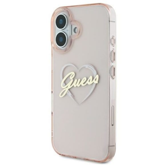 Guess GUHCP16SHCHGSPP IML Heart keménytok iPhone 16 - rózsaszín