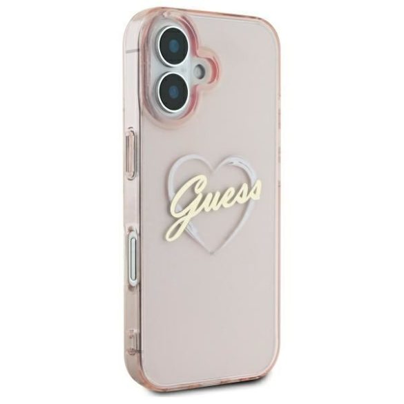 Guess GUHCP16SHCHGSPP IML Heart keménytok iPhone 16 - rózsaszín