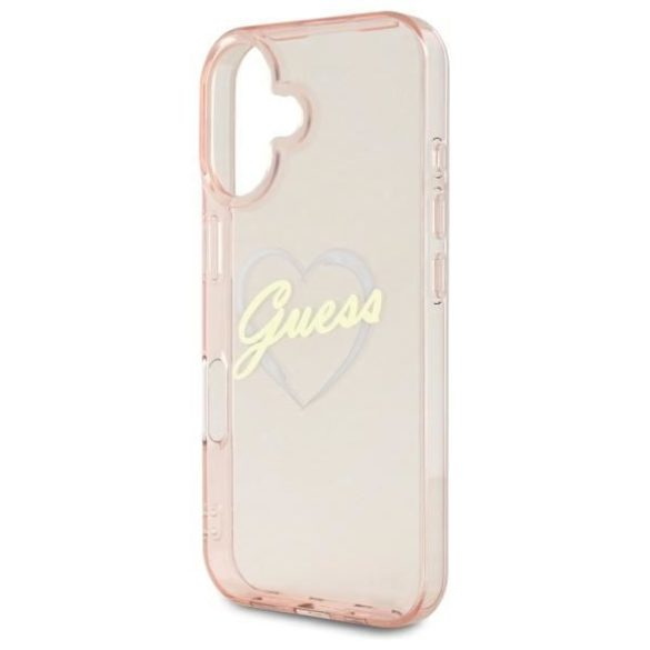 Guess GUHCP16SHCHGSPP IML Heart keménytok iPhone 16 - rózsaszín