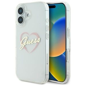 Guess GUHCP16SHCHGSPT IML Heart keménytok iPhone 16 - átlátszó