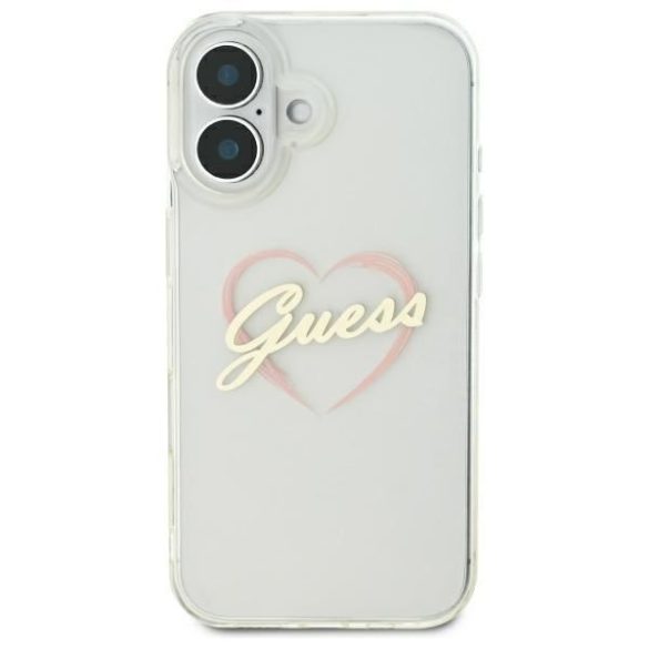 Guess GUHCP16SHCHGSPT IML Heart keménytok iPhone 16 - átlátszó