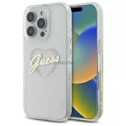   Guess GUHCP16LHCHGSPT IML Heart keménytok iPhone 16 Pro - átlátszó
