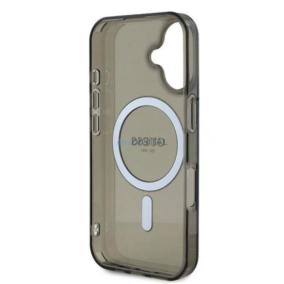 Guess GUHMP16MHFGEREK IML Glitter Circle MagSafe-kompatibilis keménytok iPhone 16 Plus - fekete