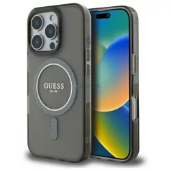   Guess GUHMP16LHFGEREK IML Glitter Circle MagSafe-kompatibilis keménytok iPhone 16 Pro - fekete