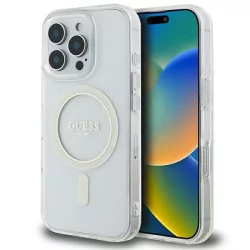   Guess GUHMP16XHFGERET IML Glitter Circle MagSafe-kompatibilis keménytok iPhone 16 Pro Max - átlátszó