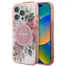   Guess GUHMP16XHFWBDCEP IML Flower & Tonal Circle MagSafe keménytok iPhone 16 Pro Max - rózsaszín