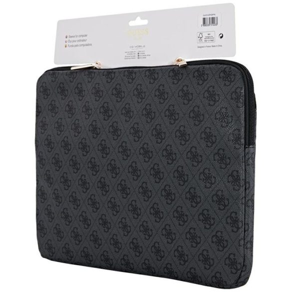 Guess 4G Zipper Pocket Triangle Logo laptoptáska 14" - fekete