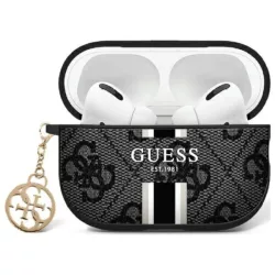   Guess GUA2P4RPSK 4G Printed Stripes Charm tok AirPods 1/2 - fekete