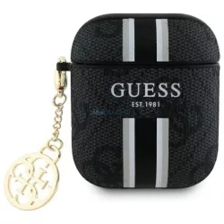  Guess GUA2P4RPSK 4G Printed Stripes Charm tok AirPods 1/2 - fekete