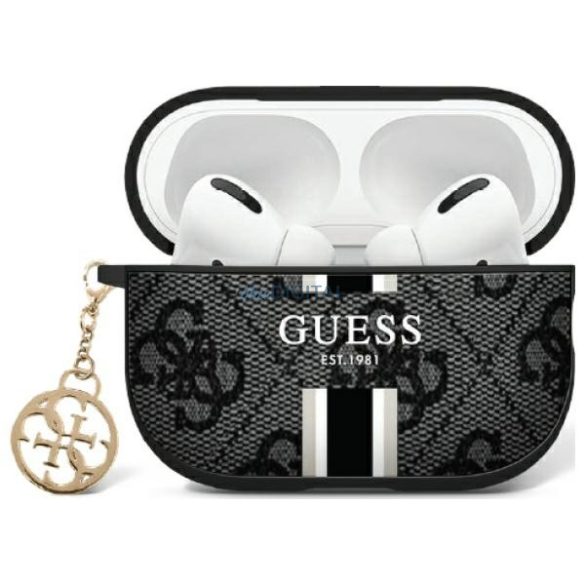 Guess GUAP2P4RPSK 4G Printed Stripes Charm tok AirPods Pro 2 - fekete