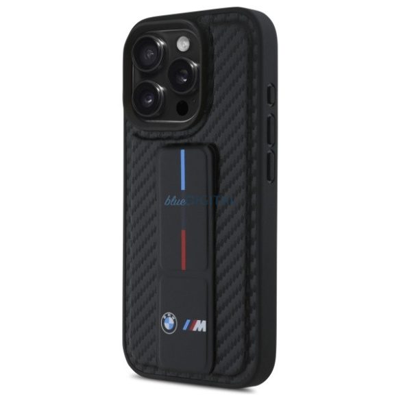 BMW BMHCP16XGSPCCK M Grip Stand Smooth and Carbon keménytok iPhone 16 Pro Max - fekete