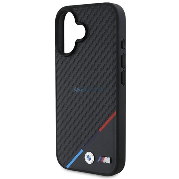 BMW BMHMP16M23PUDTK Carbon Tricolor Line MagSafe tok iPhone 16 Plus - fekete