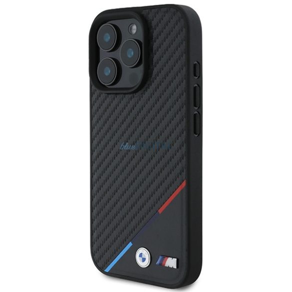 BMW BMHMP16L23PUDTK M Carbon Tricolor Line MagSafe tok iPhone 16 Pro - fekete