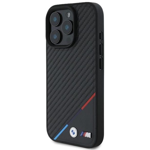 BMW BMHMP16X23PUDTK M Carbon Tricolor Line MagSafe tok iPhone 16 Pro Max - fekete