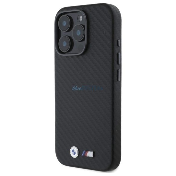 BMW BMHCP16L23PUFWC Carbon Wrapped Metal keménytok iPhone 16 Pro - fekete