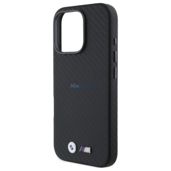 BMW BMHCP16L23PUFWC Carbon Wrapped Metal keménytok iPhone 16 Pro - fekete