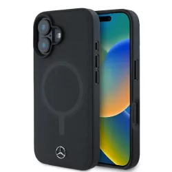   Mercedes MEHMP16M23RCMK Smooth Leather MagSafe keménytok iPhone 16 Plus - fekete