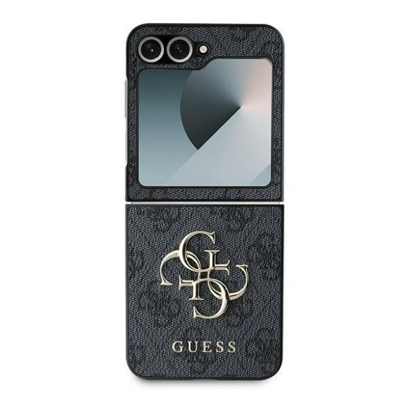 Guess GUHCZF64GMGGR Leather 4G Metal Logo tok Samsung Galaxy Z Flip6 F741 - fekete