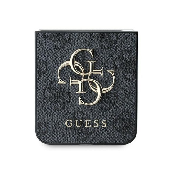 Guess GUHCZF64GMGGR Leather 4G Metal Logo tok Samsung Galaxy Z Flip6 F741 - fekete