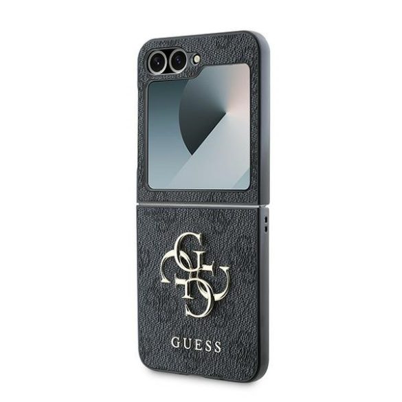 Guess GUHCZF64GMGGR Leather 4G Metal Logo tok Samsung Galaxy Z Flip6 F741 - fekete