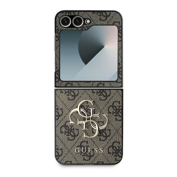 Guess GUHCZF64GMGBR Leather 4G Metal Logo tok Samsung Galaxy Z Flip6 F741 - barna