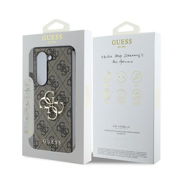 Guess GUHCZFD64GMGBR Leather 4G Metal Logo tok Samsung Galaxy Z Fold6 F956 - barna