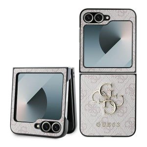 Guess GUHCZF64GMGPI Leather 4G Metal Logo tok Samsung Galaxy Z Flip6 F741 - rózsaszín