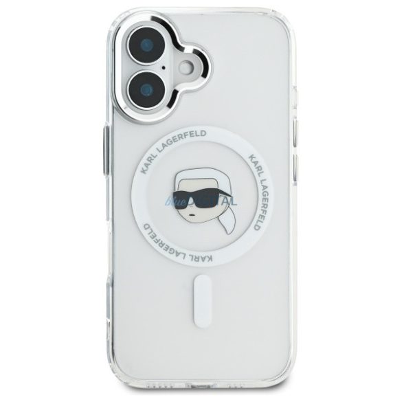 Karl Lagerfeld KLHMP16MHLSKIH IML Metal Karl Head MagSafe keménytok iPhone 16 Plus - fehér