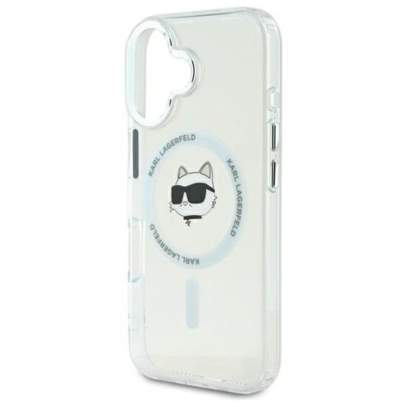 Karl Lagerfeld KLHMP16SHLSCHH IML Metal Choupette Head MagSafe keménytok iPhone 16 - fehér