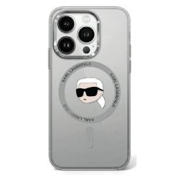  Karl Lagerfeld KLHMP16SHLSKIK IML Metal Karl Head MagSafe keménytok iPhone 16 - átlátszó mintás