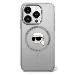   Karl Lagerfeld KLHMP16MHLSKIK IML Metal Karl Head MagSafe keménytok iPhone 16 Plus - átlátszó mintás
