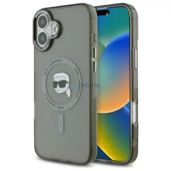   Karl Lagerfeld KLHMP16MHLSKIK IML Metal Karl Head MagSafe keménytok iPhone 16 Plus - átlátszó mintás