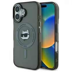  Karl Lagerfeld KLHMP16MHLSCHK IML Metal Choupette Head MagSafe keménytok iPhone 16 Plus - fekete
