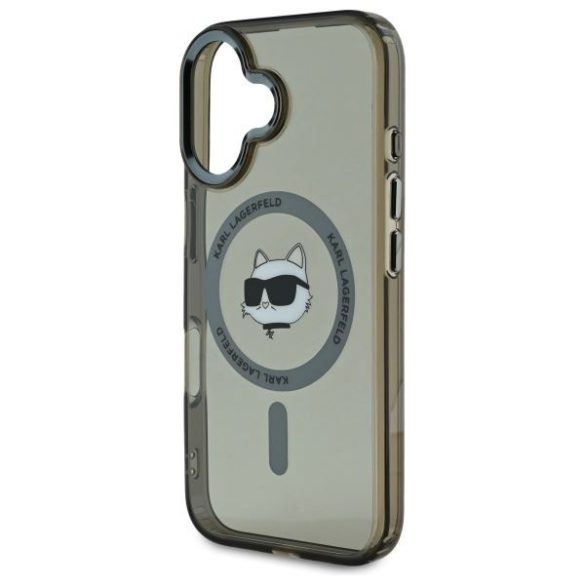 Karl Lagerfeld KLHMP16MHLSCHK IML Metal Choupette Head MagSafe keménytok iPhone 16 Plus - fekete