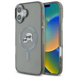   Karl Lagerfeld KLHMP16MHLSKCK iPhone 16 Plus 6.7" fekete keménytok IML fém Karl&Choupette fej