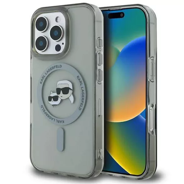 Karl Lagerfeld KLHMP16XHLSKCK iPhone 16 Pro Max 6.9" fekete keménytok IML fém Karl&Choupette H