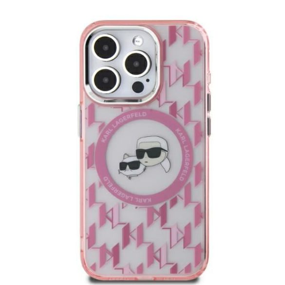 Karl Lagerfeld KLHMP16LHMCKMHP IML Monogram Karl&Choupette Head MagSafe tok iPhone 16 Pro - rózsaszín